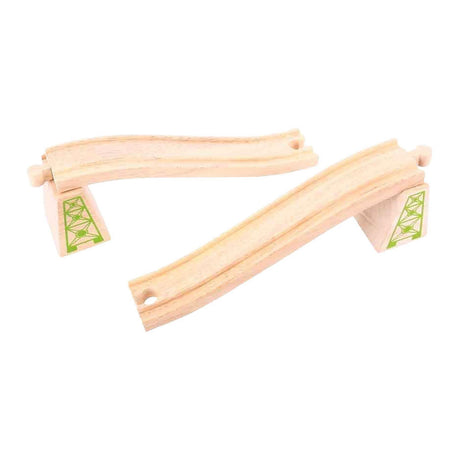 Rieles de madera Bigjigs - entrada y salida - 4 uds.