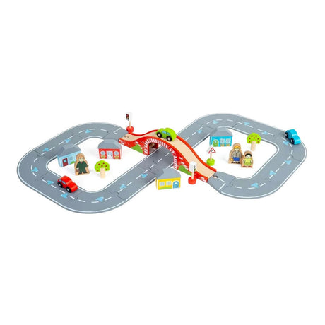 Juego de caminos de madera Bigjigs - 36 piezas