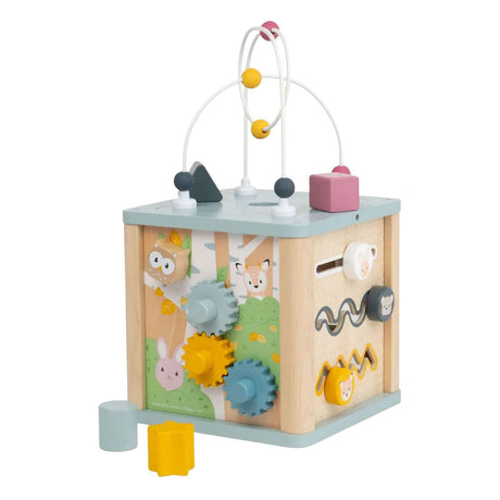 Clasificador de formas de madera Bigjigs con espiral de cuentas - 5 uds.