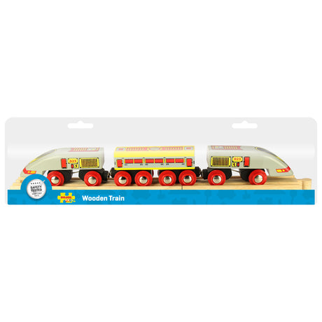 Tren de alta velocidad de madera Bigjigs, incl. rieles