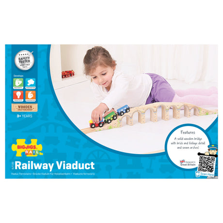 BigJigs Wooden Rails - Viaducto ferroviario, 3dlg.