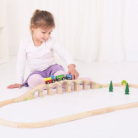 BigJigs Wooden Rails - Viaducto ferroviario, 3dlg.