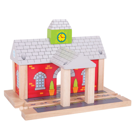 Bigjigs Rails de madera - estación de ferrocarril