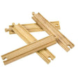 Bigjigs carril vía de tren de madera piezas derechas (4 piezas)