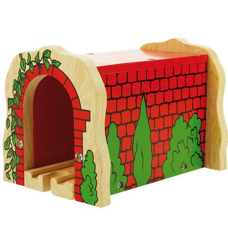 Bigjijgs bigjigs rieles de madera - túnel rojo