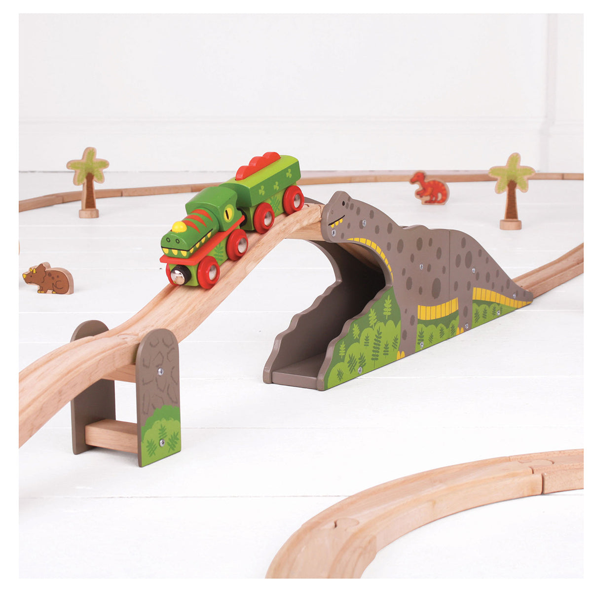 Puente de dinosaurios de madera Bigjigs