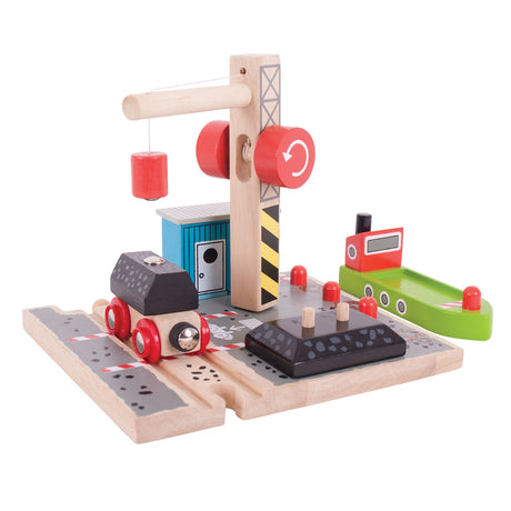 Rieles de madera Bigjigs - estación de carga de carbón