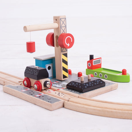 Rieles de madera Bigjigs - estación de carga de carbón