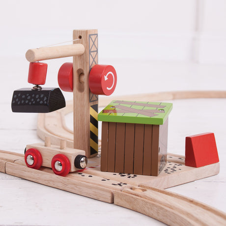 Vías de tren de madera Bigjigs - mina de carbón