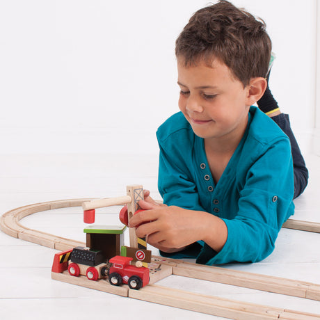Vías de tren de madera Bigjigs - mina de carbón