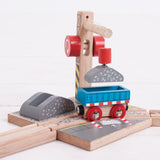 Rieles de madera Bigjigs - grúa de grava