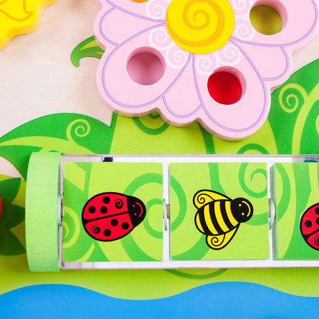Panel de actividades de madera Bigjigs - flor