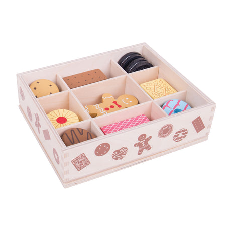 Juguetes Bigjigs - caja de madera con galletas