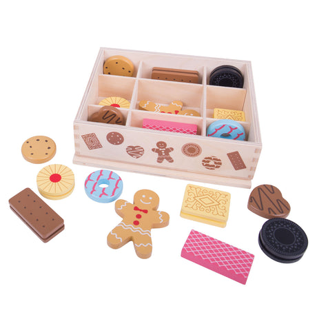 Juguetes Bigjigs - caja de madera con galletas