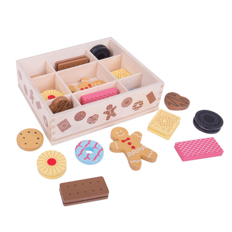 Juguetes Bigjigs - caja de madera con galletas