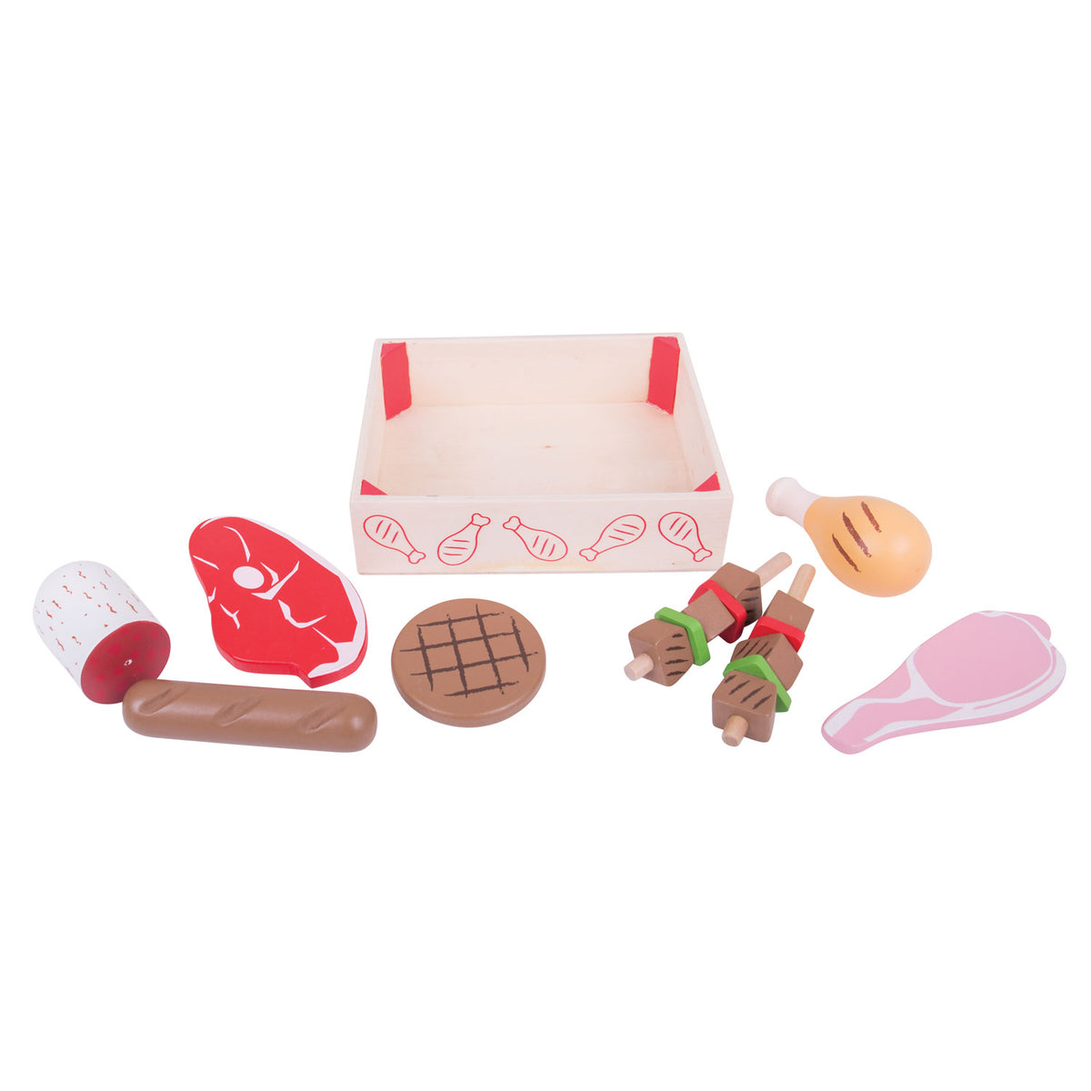 Comida de juguete Bigjigs - productos cárnicos - en caja