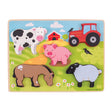 Granja de rompecabezas de madera Bigjigs, 5 piezas.