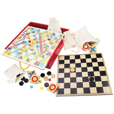 Juegos de mesa de madera Bigjigs, 4en1