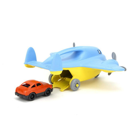Juguetes verdes avión de carga con coche