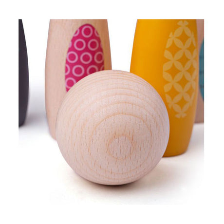 Simply scandi bigjigs juguetes - juego de bolos 'animales del bosque' - juguetes de madera - juego de bolos de madera - 7 piezas