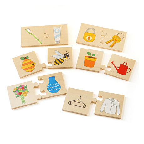 Bigjigs rompecabezas de madera que van juntos, 32 piezas.