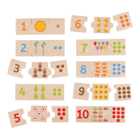Bigjigs rompecabezas de madera con fichas numéricas, 30 piezas.