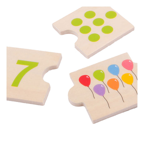 Bigjigs rompecabezas de madera con fichas numéricas, 30 piezas.