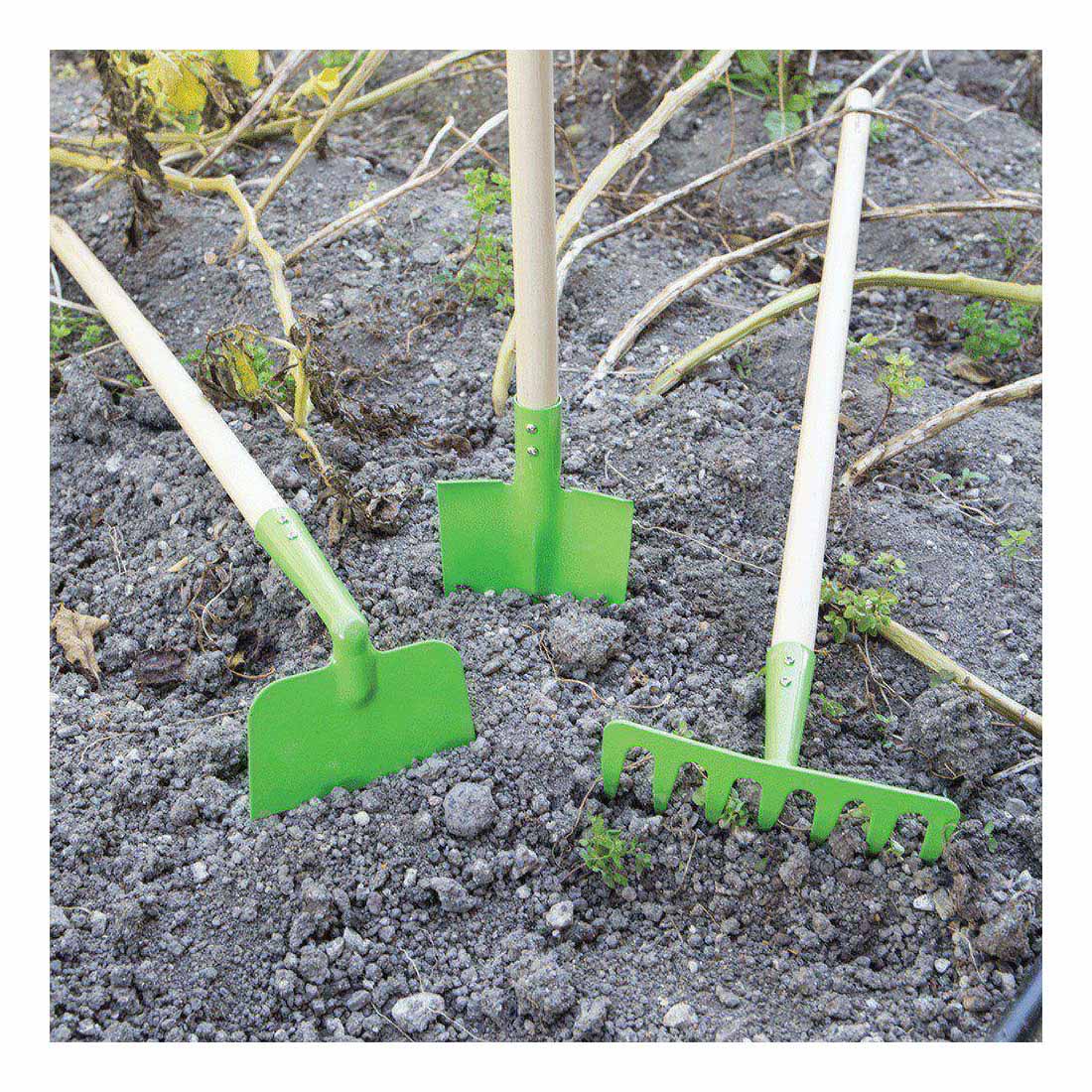 Rastrillo de jardín Bigjigs con mango largo