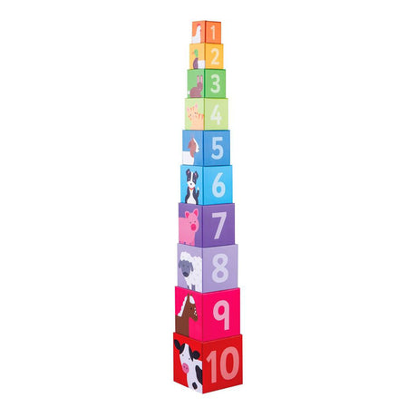 Torre apilable Bigjigs farm, 10 uds.
