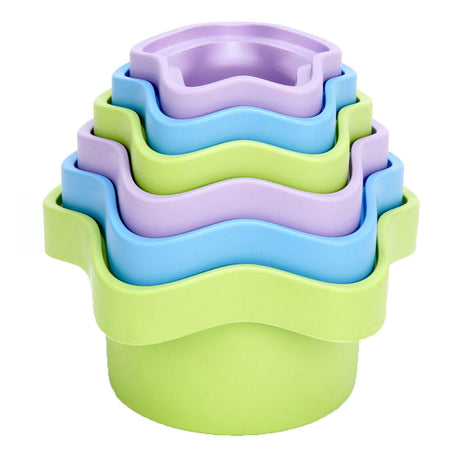 Vasos apiladores de juguetes verdes - estrellas