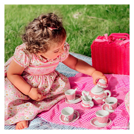 Set de picnic Tidlo en maleta rosa