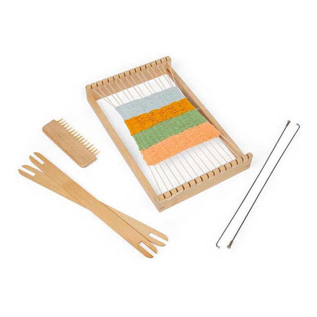 Juego de telares de madera Bigjigs, 10 piezas.