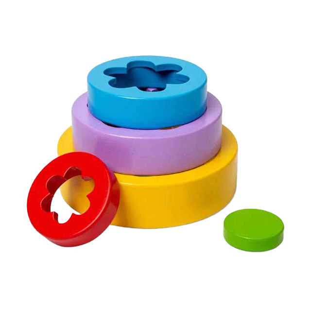 Torre de flores de madera Bigjigs, 5 uds.