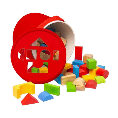 Bloques de construcción Bigjigs de madera de colores, 80 uds.