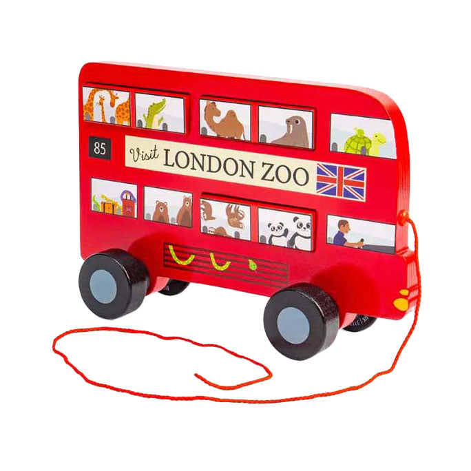 Figura de madera con tirador de autobús londinense de Bigjigs