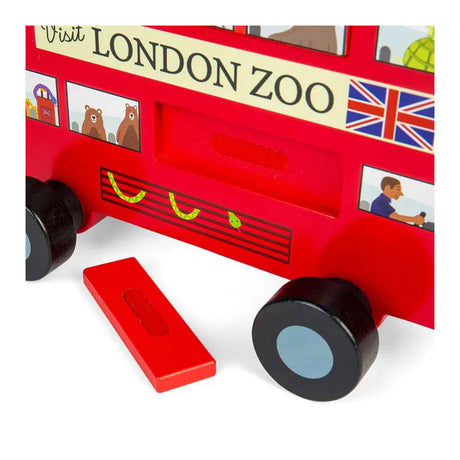 Figura de madera con tirador de autobús londinense de Bigjigs