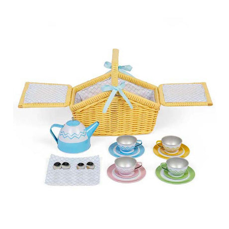 Juego de picnic Bigjigs en cesta, 18 piezas.