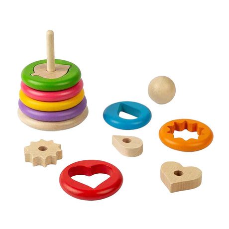 Apilador de formas secretas de madera Bigjigs, 16 uds.