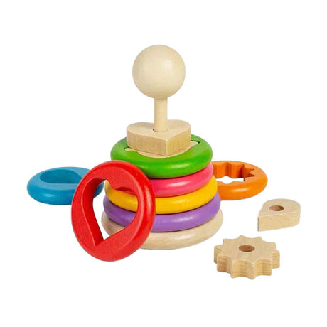 Apilador de formas secretas de madera Bigjigs, 16 uds.
