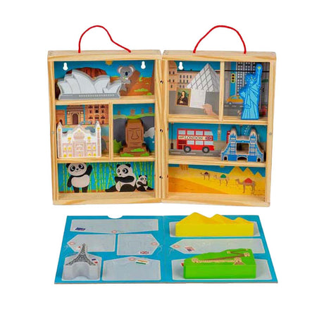 Juego de viaje de madera Bigjigs, 10 piezas.