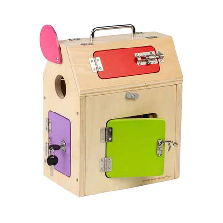 Casa de madera Bigjigs con cerraduras y cerrojos, 5 uds.