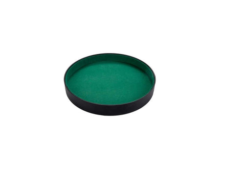 Pista de póquer Longfield de 26 cm de cuero artificial negro, sin incluir cartas, cubilete ni dados. Sólo contiene la pista de póquer.