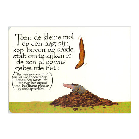 Casa central del libro sobre un pequeño topo... libro de cartón