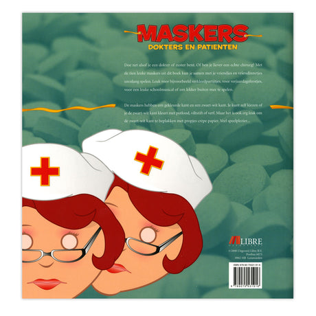 Máscaras de la casa central del libro: médicos y pacientes.