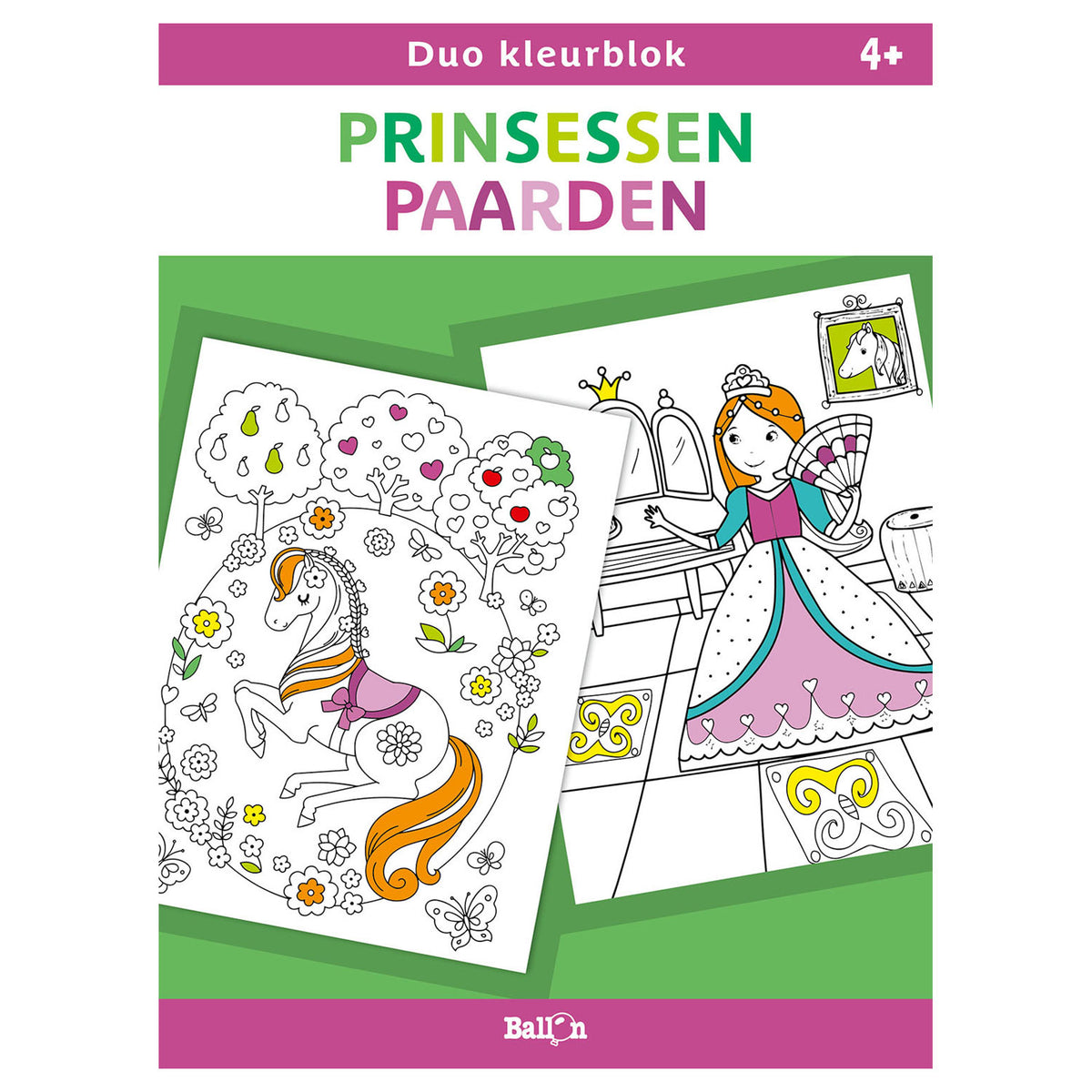 Bloques de colores dúo de globos: princesas y caballos