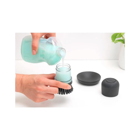 Cepillo para lavavajillas Brabantia - con dispensador de jabón - gris oscuro