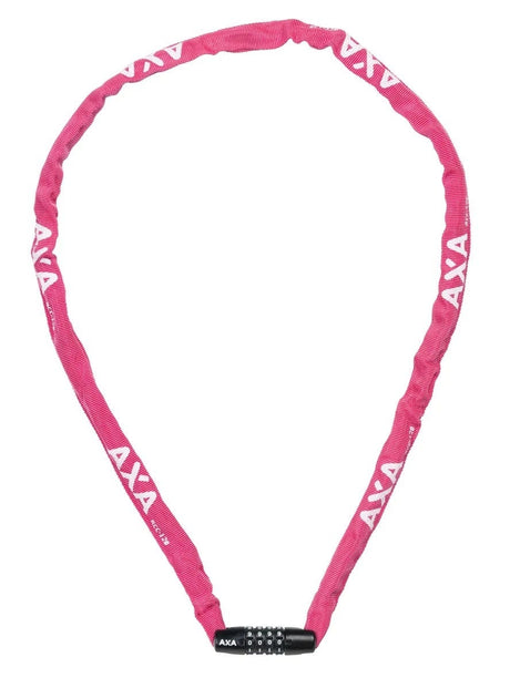 Candado de cadena Axa rígido código rcc 120x3,5 con funda de poliéster - rosa