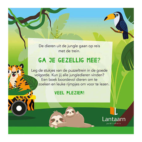Libro de editoriales Lantern y rompecabezas de la jungla del tren.