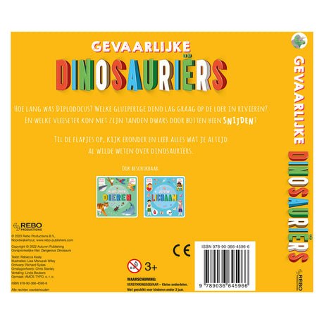 Libro de solapas sobre dinosaurios peligrosos de Rebo Publishers