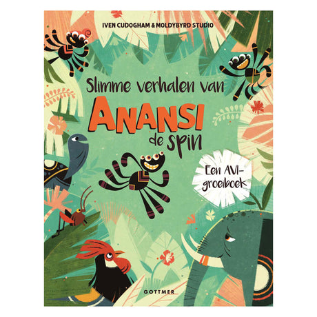 Los editores de Gottmer agrupan historias ingeniosas de la araña Anansi. 7+
